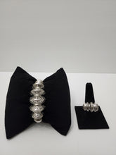 Load image into Gallery viewer, 18K ITALIAN WHITE GOLD PLATED BANGLE AND RING SET