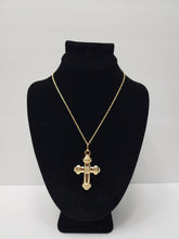 Load image into Gallery viewer, 18K Italian Gold Plated  Necklace & Cross Pendant.