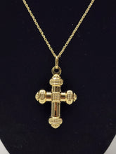 Load image into Gallery viewer, 18K Italian Gold Plated  Necklace & Cross Pendant.