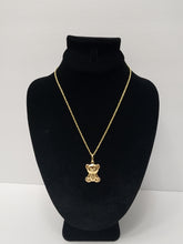 Load image into Gallery viewer, 18K ITALIAN GOLD PLATEDNCKLACE AND SMALL TEDDY BEAR PENDANT