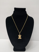 Load image into Gallery viewer, 18K Italian Gold Plated Necklace and Small Teddy Pendant