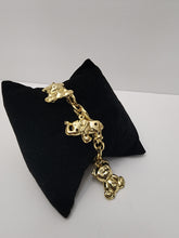 Load image into Gallery viewer, 18K GOLD PLATED ELEPHANT AND TEDDY BEAR CHARM BRACELET