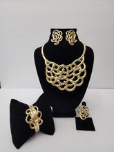 Load image into Gallery viewer, 18K GOLD PLATED EARRING, PENDANT & NECKLACE , PARTY SET