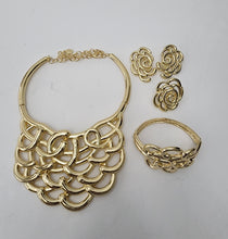 Load image into Gallery viewer, 18K GOLD PLATED EARRING, PENDANT & NECKLACE , PARTY SET