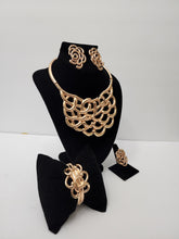 Load image into Gallery viewer, 18K BRAZILIAN ROSE GOLD PLATED EARRING, PENDANT & NECKLACE , PARTY SET