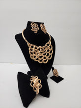 Load image into Gallery viewer, 18K BRAZILIAN ROSE GOLD PLATED EARRING, PENDANT & NECKLACE , PARTY SET