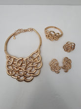 Load image into Gallery viewer, 18K BRAZILIAN ROSE GOLD PLATED EARRING, PENDANT & NECKLACE , PARTY SET