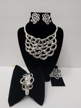 Load image into Gallery viewer, 18K BRAZILIAN WHITE GOLD PLATED PARTY SET