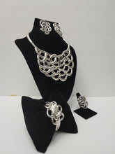 Load image into Gallery viewer, 18K BRAZILIAN WHITE GOLD PLATED PARTY SET