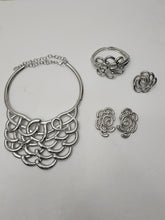 Load image into Gallery viewer, 18K BRAZILIAN WHITE GOLD PLATED PARTY SET