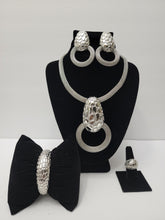 Load image into Gallery viewer, 18K BRAZILIAN WHITE GOLD PLATED PARTY SET