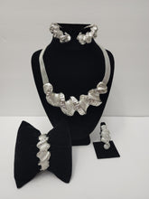 Load image into Gallery viewer, 18K BRAZILIAN WHITE GOLD PLATED PARTY SET