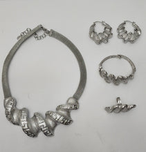 Load image into Gallery viewer, 18K BRAZILIAN WHITE GOLD PLATED PARTY SET