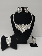 Load image into Gallery viewer, 18K BRAZILIAN WHITE GOLD PLATED PARTY SET