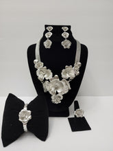 Load image into Gallery viewer, 18K BRAZILIAN WHITE GOLD PLATED PARTY SET