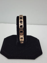 Load image into Gallery viewer, 18K ROSE GOLD PLATED STAINLESS STEEL SMALL ROMAN NUMERIAL BANGLE
