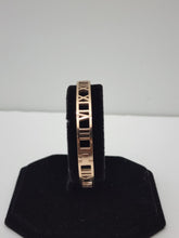 Load image into Gallery viewer, 18K ROSE GOLD PLATED STAINLESS STEEL SMALL ROMAN NUMERIAL BANGLE