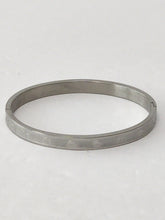 Load image into Gallery viewer, 18K ITALIAN WHITE GOLD PLATED LOVE BANGLE