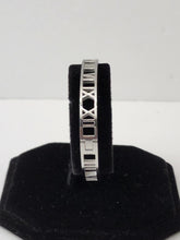 Load image into Gallery viewer, 18K ITALIAN WHITE GOLD PLATED ROMAN NUMERAL BANGLE
