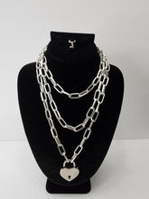 Load image into Gallery viewer, SLIVER 3 LAYER LOCK AND KEY NECKLACE