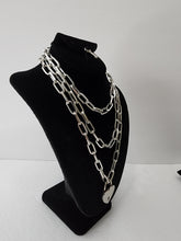 Load image into Gallery viewer, SLIVER 3 LAYER LOCK AND KEY NECKLACE