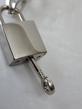 Load image into Gallery viewer, SLIVER 2 STEP LAYER CHAIN LOCK AND KEY NECKLACE