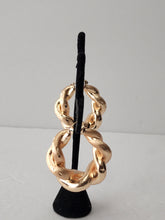 Load image into Gallery viewer, 18K ITALIAN ROSE GOLD PLATED TWISTED HOOP EARRINGS