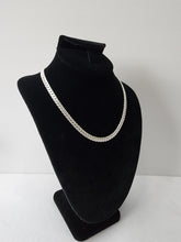 Load image into Gallery viewer, 18K ITALIAN WHITE GOLD PLATED HERRINGBONE NECKLACE