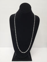 Load image into Gallery viewer, 18K ITALIAN WHITE GOLD PLATED FIGARO NECKLACE