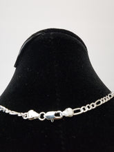 Load image into Gallery viewer, 18K ITALIAN WHITE GOLD PLATED FIGARO NECKLACE