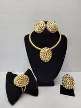 Load image into Gallery viewer, 18K BRAZILIAN GOLD PLATED CHUNKY EARRING, PENDANT & NECKLACE, PARTY SET