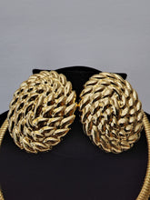 Load image into Gallery viewer, 18K BRAZILIAN GOLD PLATED CHUNKY EARRING, PENDANT & NECKLACE, PARTY SET