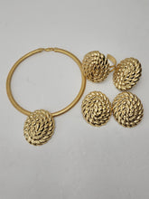 Load image into Gallery viewer, 18K BRAZILIAN GOLD PLATED CHUNKY EARRING, PENDANT & NECKLACE, PARTY SET