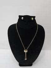 Load image into Gallery viewer, 18K BRAZILIAN GOLD PLATED CZ EARRING & NECKLACE SET