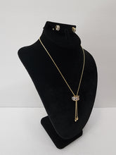 Load image into Gallery viewer, 18K BRAZILIAN GOLD PLATED CZ EARRING & NECKLACE SET