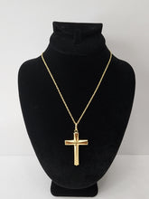 Load image into Gallery viewer, 18K Gold Plated Cross Pendant and Necklace