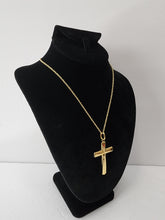 Load image into Gallery viewer, 18K Gold Plated Cross Pendant and Necklace