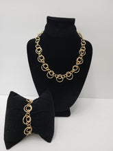 Load image into Gallery viewer, 18K BRAZILIAN GOLD PLATED NECKLACE & BRACELET SET