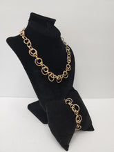 Load image into Gallery viewer, 18K BRAZILIAN GOLD PLATED NECKLACE & BRACELET SET