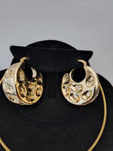 Load image into Gallery viewer, 18K BRAZILIAN GOLD PLATED NECKLACE, PENDANT, EARRING, SET