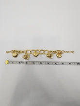 Load image into Gallery viewer, 18K GOLD PLATED FISH AND SEA SHELL CHARM BRACELET
