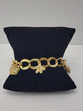 Load image into Gallery viewer, 18K ITALIAN GOLD PLATED BEE CHARM BRACELET