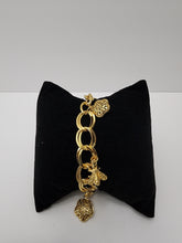 Load image into Gallery viewer, 18K ITALIAN GOLD PLATED BEE CHARM BRACELET