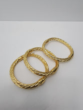 Load image into Gallery viewer, 18K ITALIAN GOLD PLATED 3 TWISTED BANGLES
