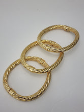 Load image into Gallery viewer, 18K ITALIAN GOLD PLATED 3 TWISTED BANGLES