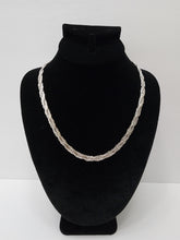 Load image into Gallery viewer, 18K ITALIAN WHITE GOLD PLATED BOLD CHUNKY FLAT WEAVE NECKLACE
