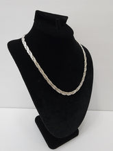 Load image into Gallery viewer, 18K ITALIAN WHITE GOLD PLATED BOLD CHUNKY FLAT WEAVE NECKLACE
