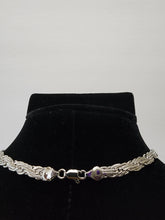 Load image into Gallery viewer, 18K ITALIAN WHITE GOLD PLATED BOLD CHUNKY FLAT WEAVE NECKLACE