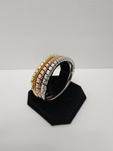 Load image into Gallery viewer, 18K ITALIAN GOLD PLATED 3 TONE TWISTED BANGLES