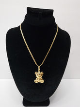Load image into Gallery viewer, 18K ITALIAN GOLD PLATED TEEDY BEAR PENDANT & RAZOR NECKLACE